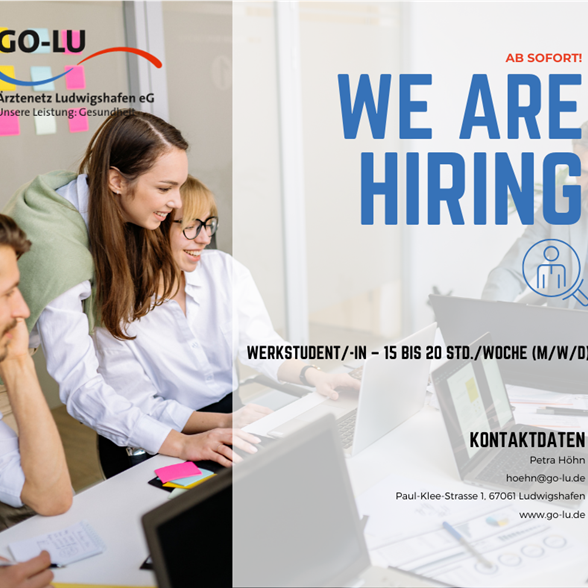 Stellenausschreibung: Werkstudent/-in – 15 bis 20 Std./Woche (m/w/d)