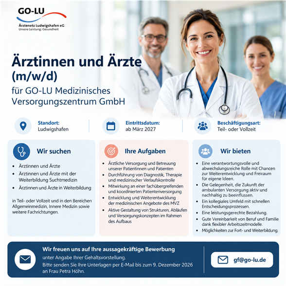 Ärztinnen und Ärzte (m/w/d) für GO-LU MVZ GmbH gesucht