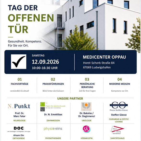 Wir teilen gerne die Einladung zum Tag der offenen Tür im MediCenter Oppau